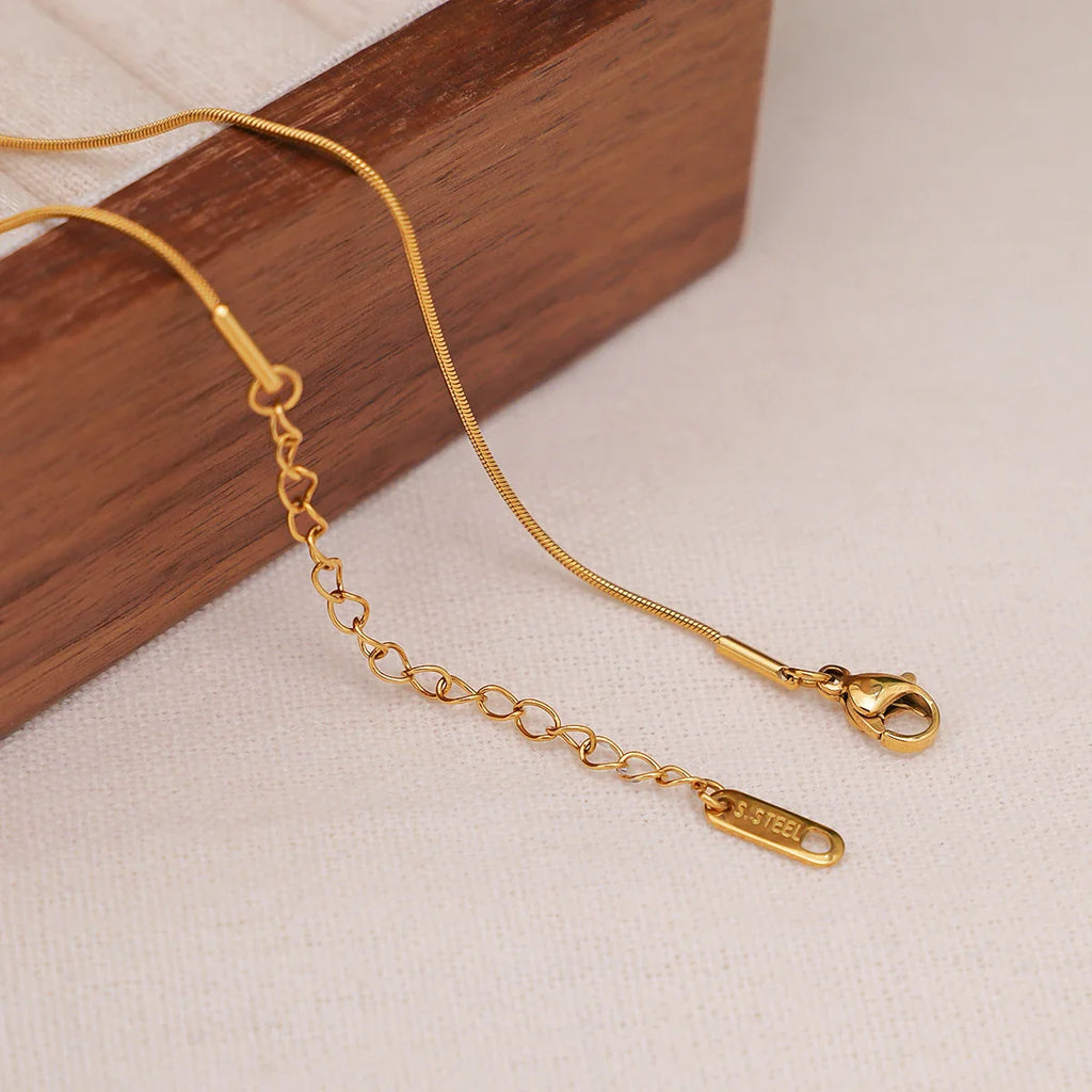 YACHAN New In U-Shaped Stainless Steel Pendant Necklace for Women 18K Gold Plated Waterproof Snake Chains Trendy Jewelry