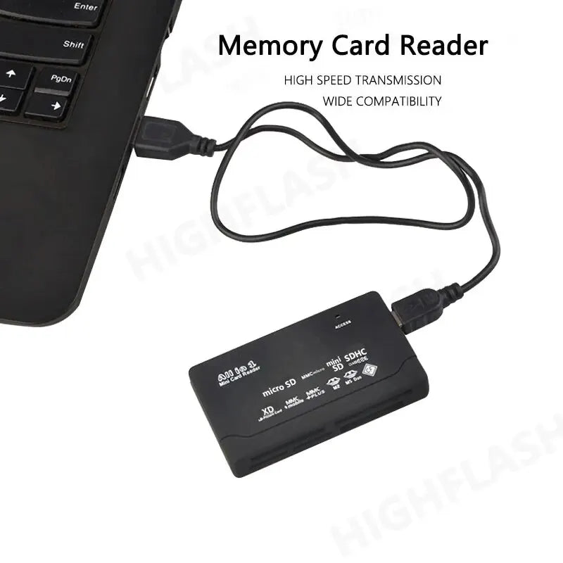 Lector De Tarjetas Todo En Uno USB 2,0 Adaptador De Lector De Tarjetas SD Compatible TF CF SD Mini SD SDHC MMC MS XD