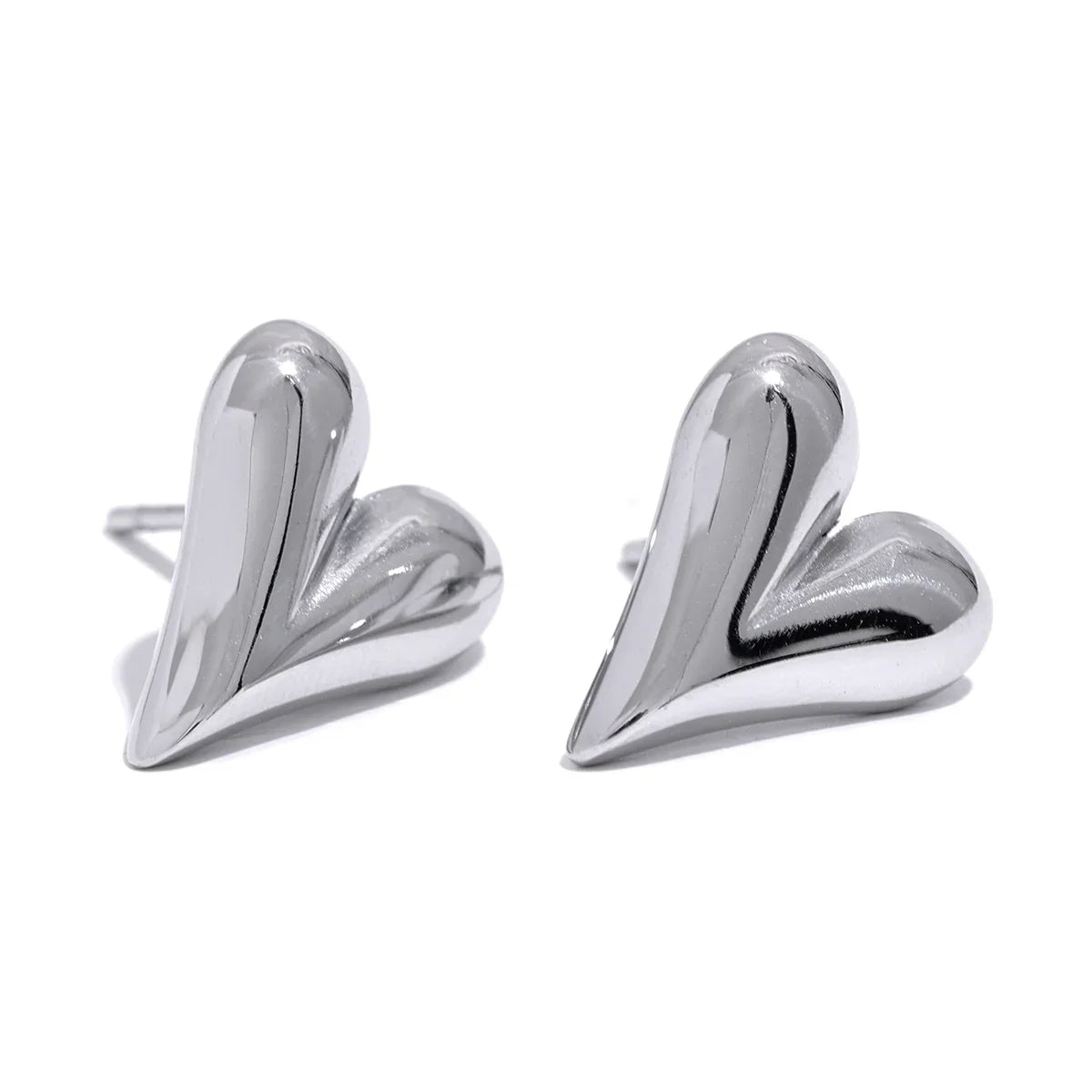 Yhpup Stainless Steel Chic Heart Huggie Hoop Earrings Charm Gold Color Tarnish Free Trendy Fashion Jewelry for Women Bijoux