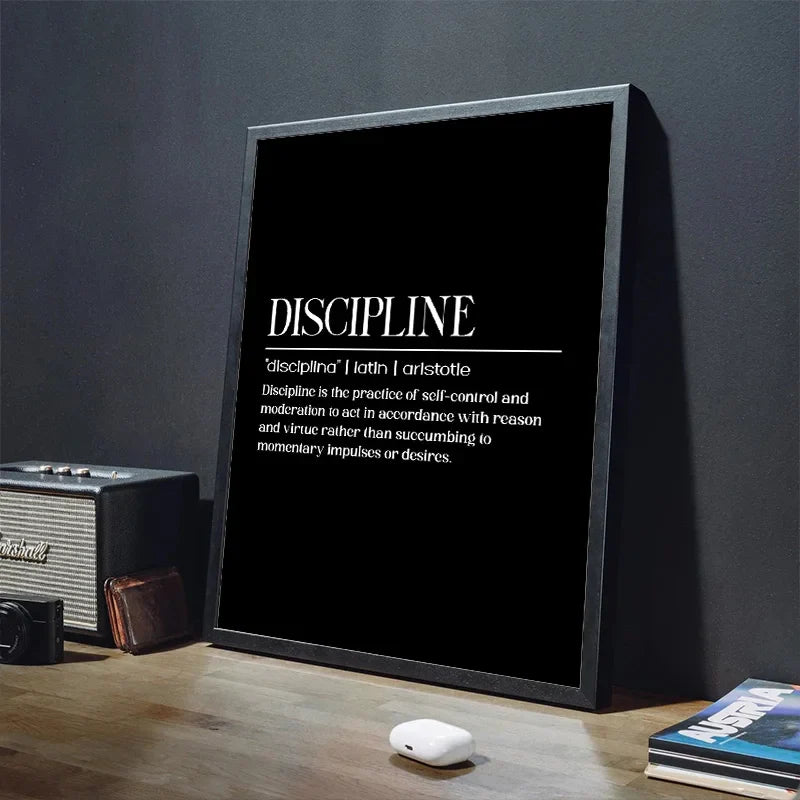 Modern Motivational Quote Posters – Think Outside the Box, Again, Discipline Canvas Prints