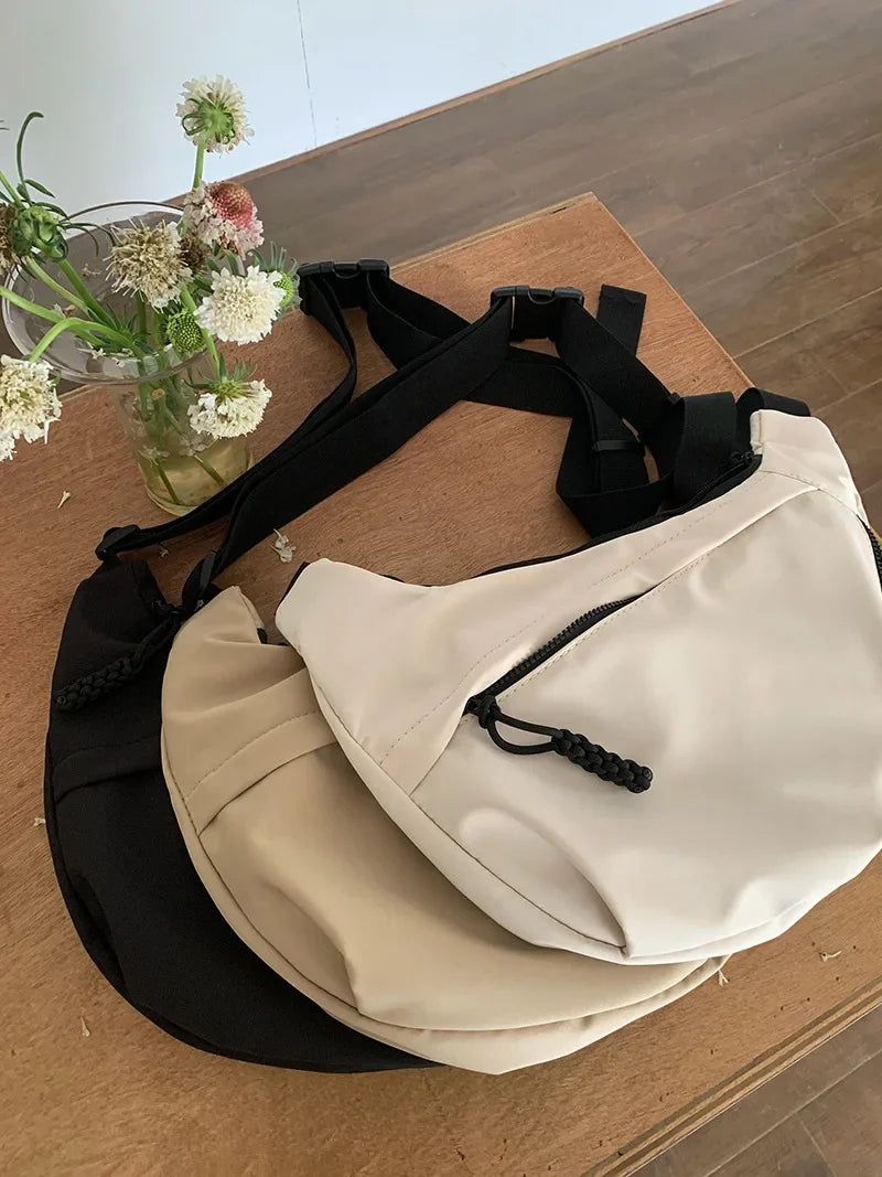 Korean Simplified New Moon Bag Fashionable Design Wheat ear Cross Body Bag Versatile High end Single Shoulder Dumpling Bag