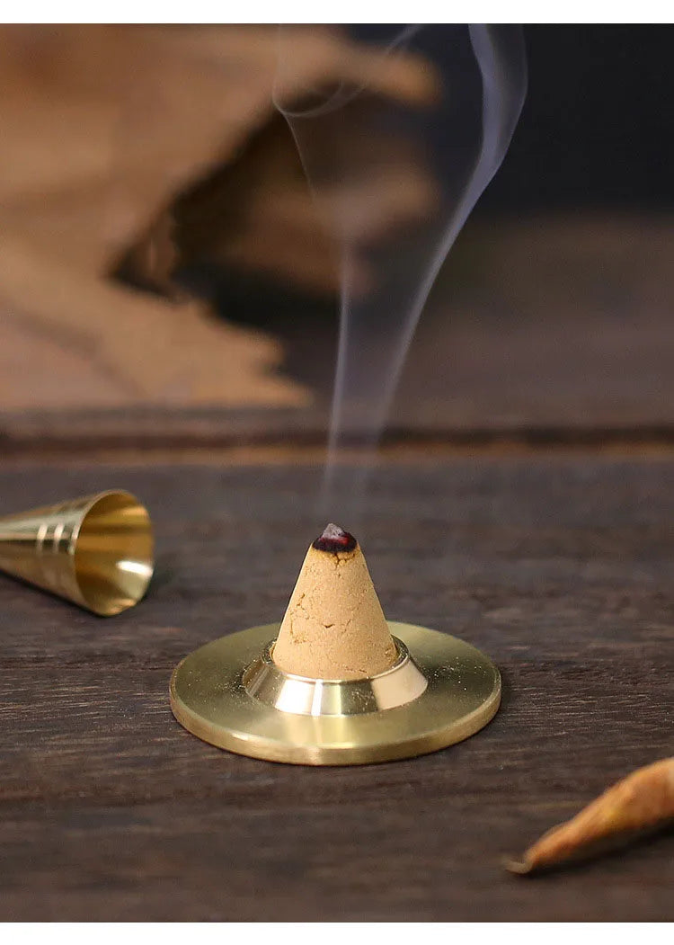 Incense Burner Set Brass Incense Fragrance Making Kit Incense Sealing Mold Incense Holder for Yoga Meditation Home Fragrance