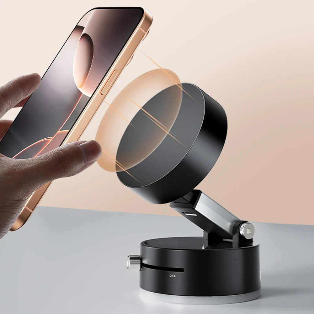 Mini Vacuum Double Side Magnetic Suction Cup Phone Holder Foldable Suction Cup Car Navigation Bracket for iPhone 16 15 Samsung