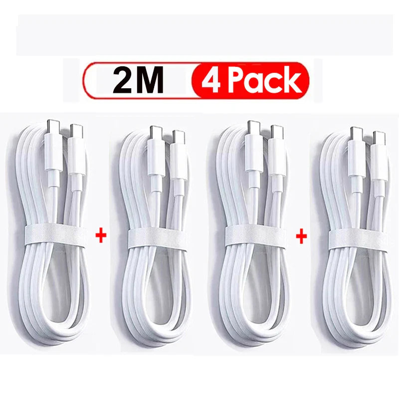 NNBILI 3-4Pcs 100W USB Type C To USB C Cable USB-C PD Fast Charging Fast Charger Wire Cord For Samsung Xiaomi Type-C USBC Cable