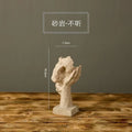Abstract Resin Face Sculpture – “Silence is Golden” Nordic Art Statue for Home or Office Decor