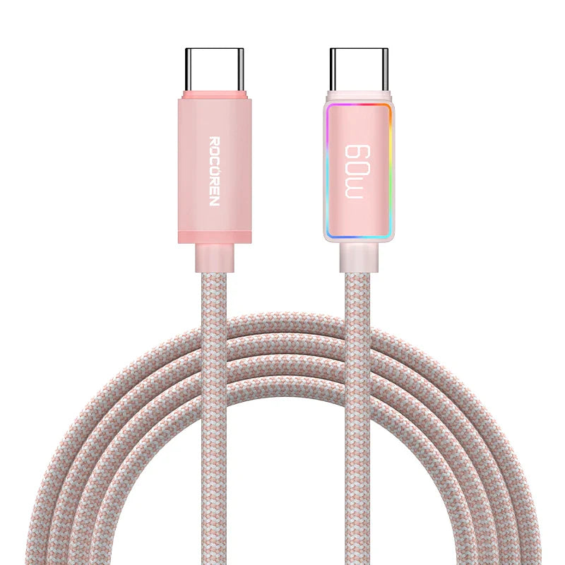 Rocoren 240W 5A High Power Fast Charging Type C Cable 100W PD 3.1 USB C Quick Charging Date Cord For iPhone Samsung Laptop iPad