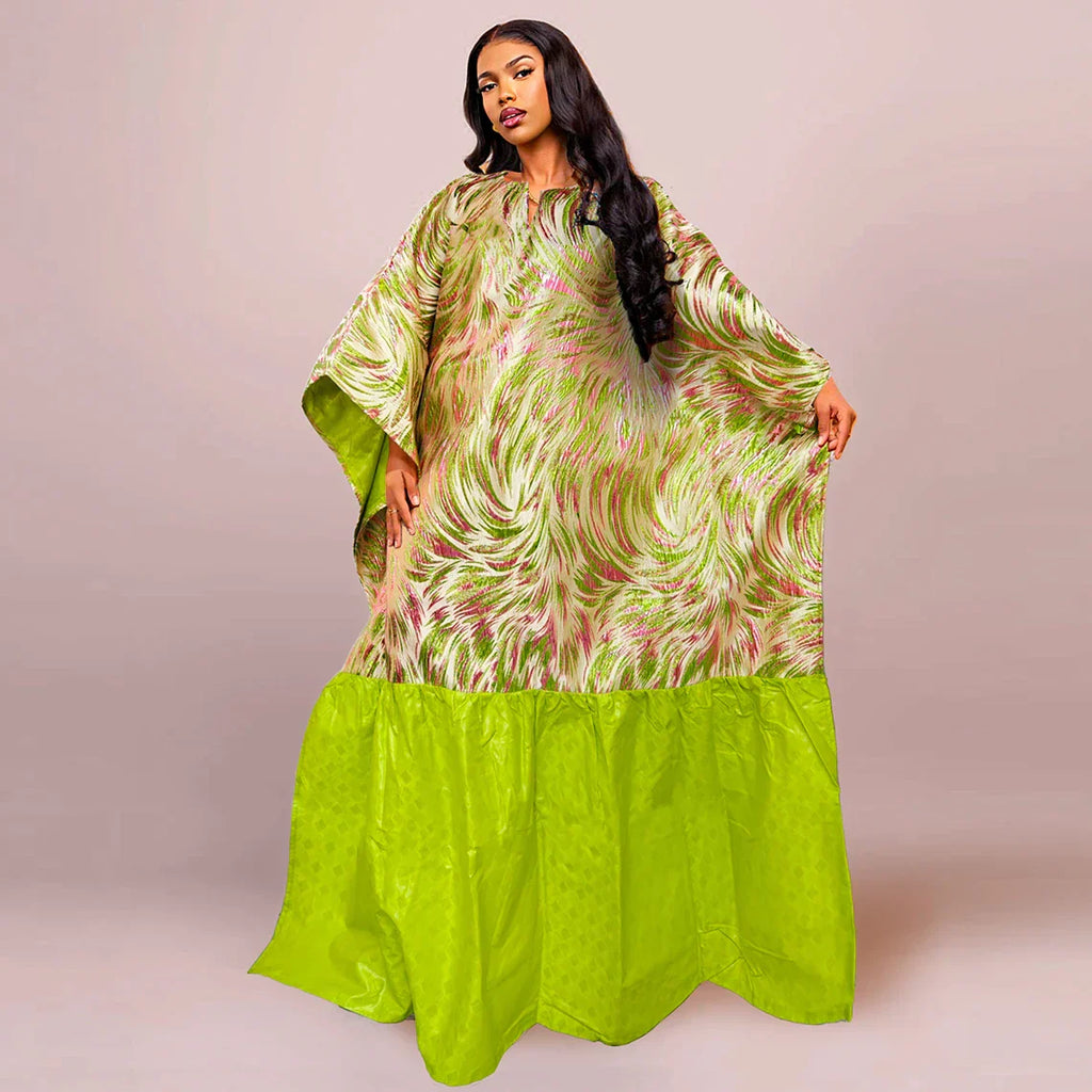 African Brocade Embroidered Wedding Dress