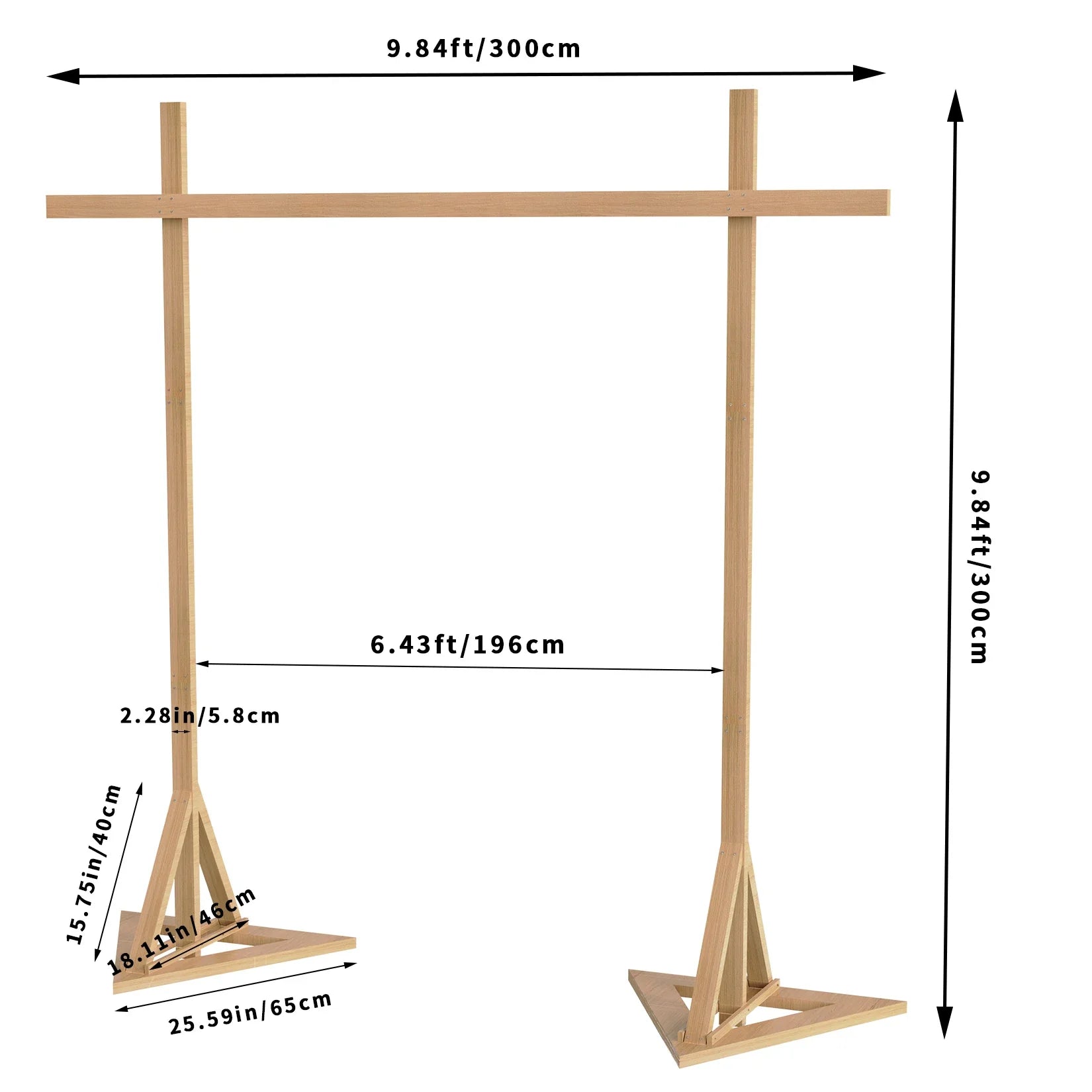 Solid Wooden Wedding Backdrop Stand, Arch Archway Door, Party Garden Trellis, Pergola, Flower Plants Rack, 3x3m