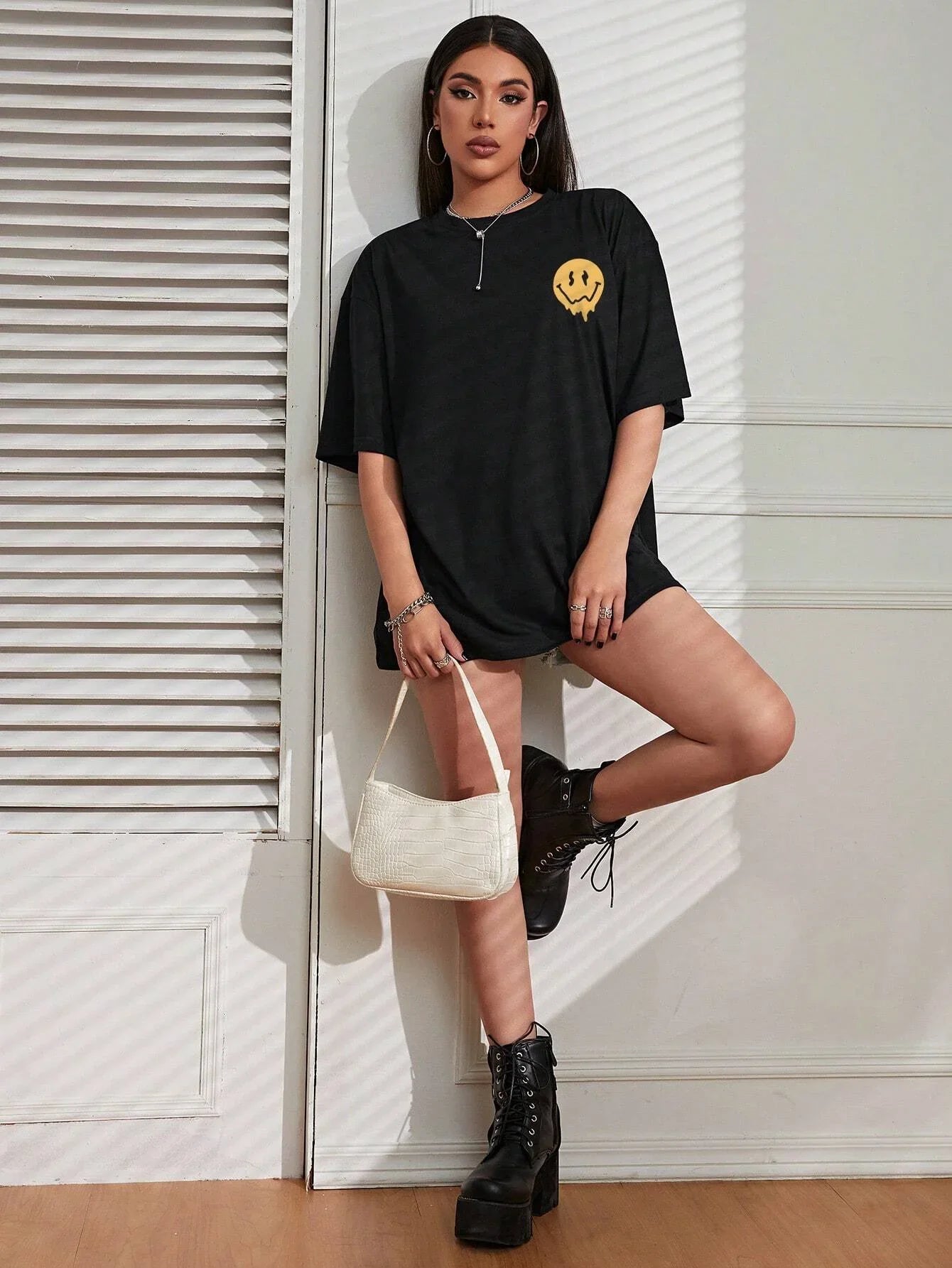 Do What Makes You Happy Oversized T-Shirt, Red Cotton Streetwear Tee