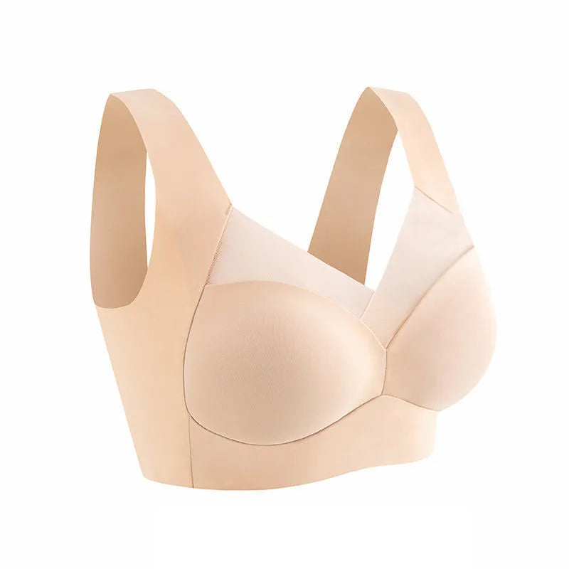 Women Sexy Bra Full Cup Brassiere Female U Back Underwear Lace Splicing Pespective Bralette V Neck Intimates Lingerie Large Size
