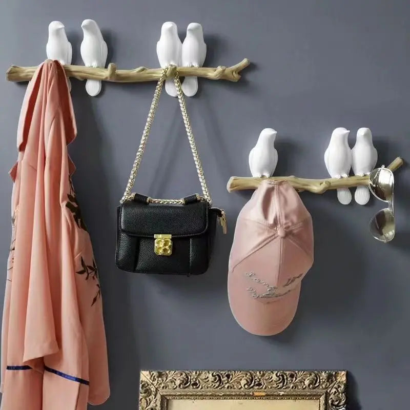 Nordic Resin Bird Wall Hook – Decorative Coat & Key Hanger