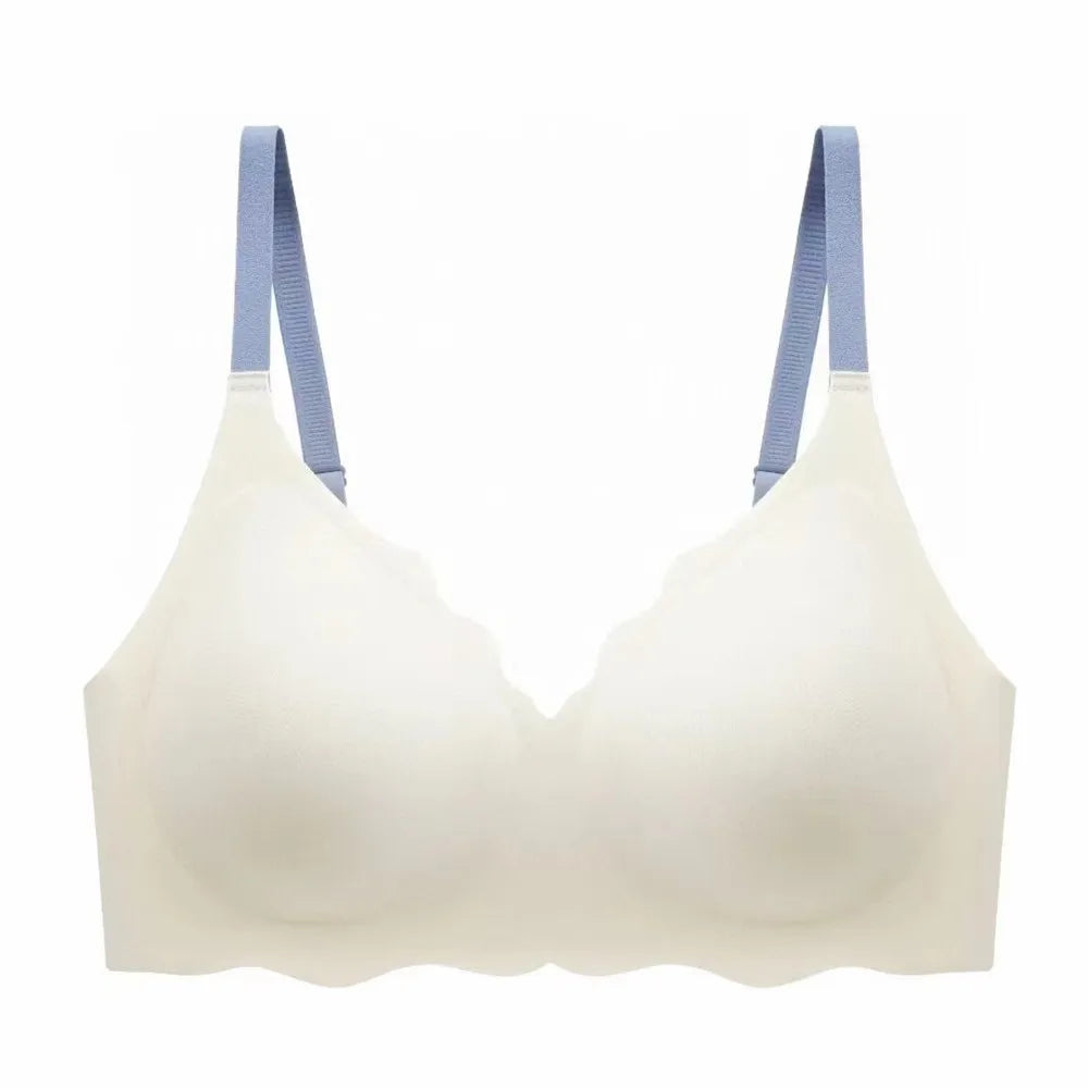 Sexy Seamless Bras For Women Wire Free Push Up Brassiere V Neck Bralette Women's Glossy Soft Underwear Female Lingerie Intimates