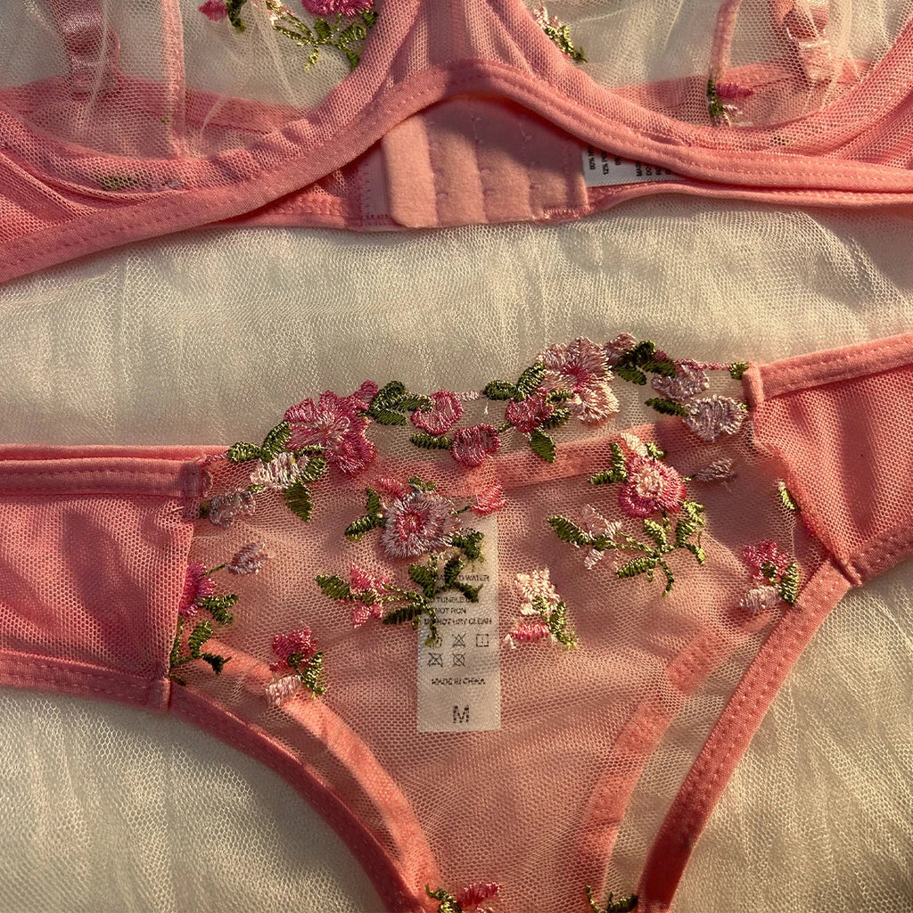 Sexy Lingerie Fancy Lace Eroticу Set Woman 2 Pieces Transparent Women's Underwear Embroidery Erotic Beautiful Bra And Panty Sets