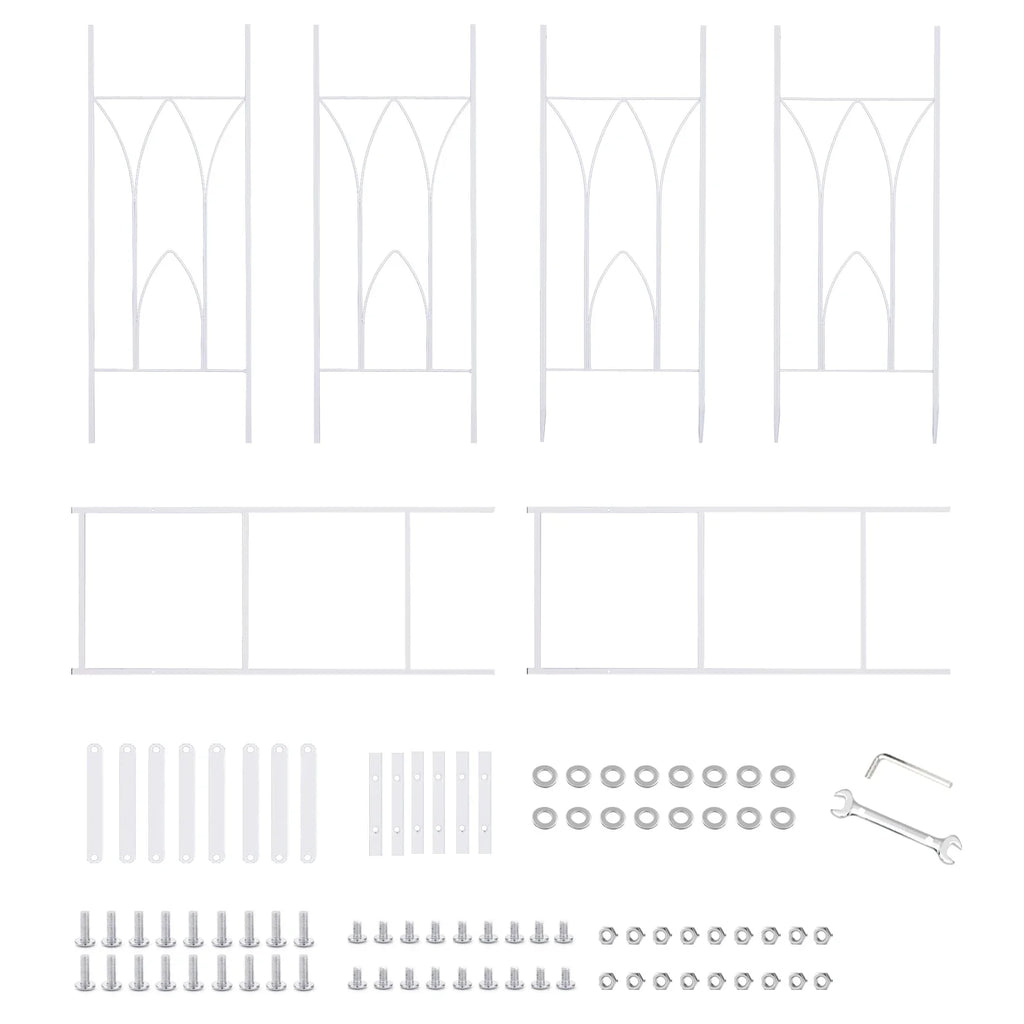 Stereoscopic White Garden Arch Arbor, Super Strong Metal Wedding Arch Decor, Outdoor Pergola Trellis