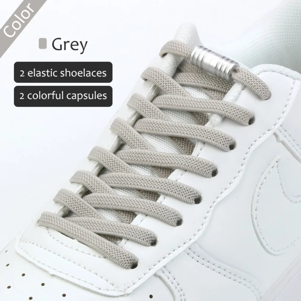 1Pair Elastic Tieless Shoelaces Shoe Laces No Tie Shoelace for Kids and Adult Sneakers Quick Lazy Metal Lock Laces Shoe Strings