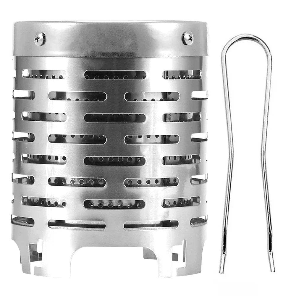 Mini Gas Heater Stove Stainless Steel Portable Warmer Heating Cover Camping Stove Warming Stove Hood for Outdoor Camping