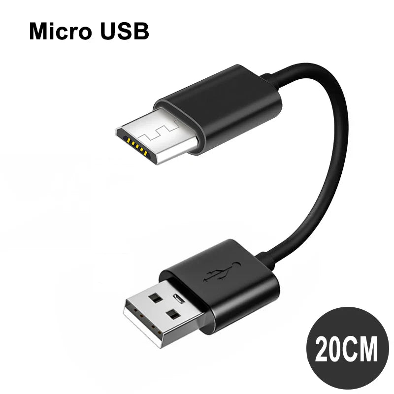 Type C Micro USB Cable 10/20cm Short Fast Charging For Samsung Xiaomi Huawei Android Phone Sync Data Cord USB Adapter Wire