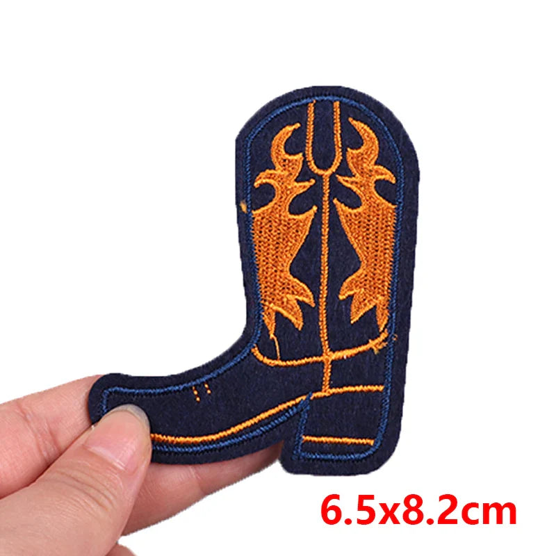 Cowgirl Boot Embroidered Patch Cowgirl Boot Embroidered Patch.