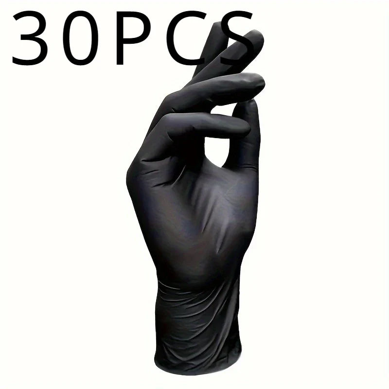 30/60/100PCS Disposable black nitrile gloves,waterproof black nitrile gloves for household cleaning,kitchen cooking tools
