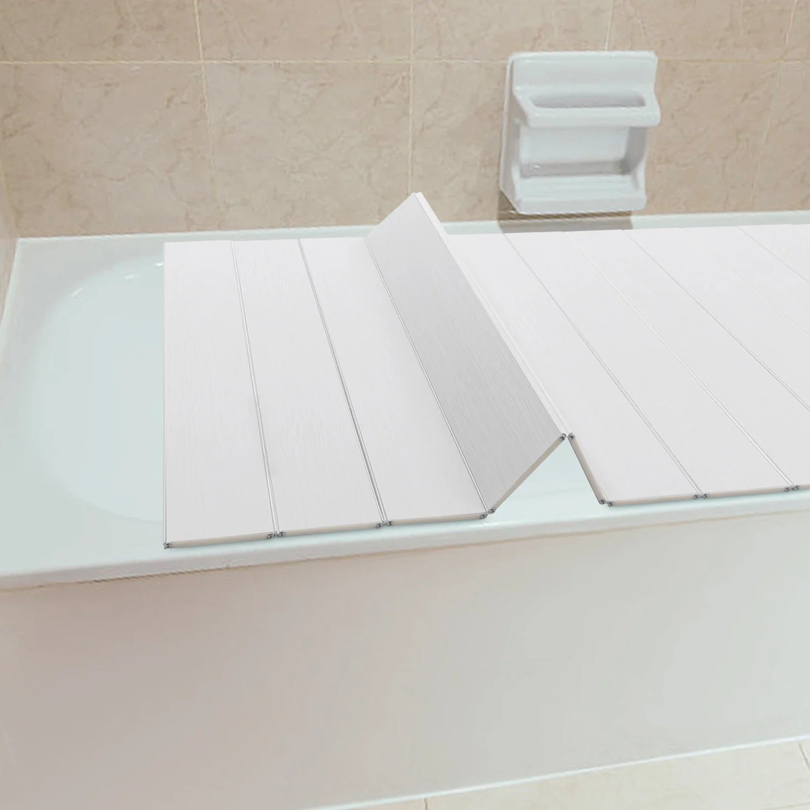 Bathtub Cover Foldable Board Waterproof Dustproof Bathtub Tray Insulation PVC Durable Panel for Home Bathroom Spa 75 x 170 cm