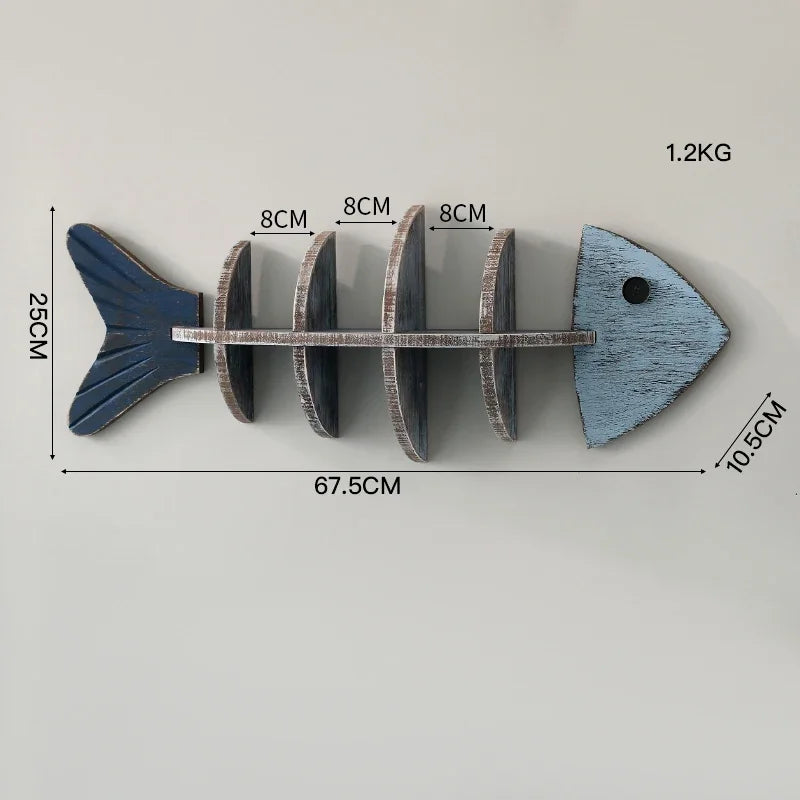Mediterranean Fishbone Wall Shelf – 3D Wooden Wall Decor & Storage (Flat, Pointed or Vertical)