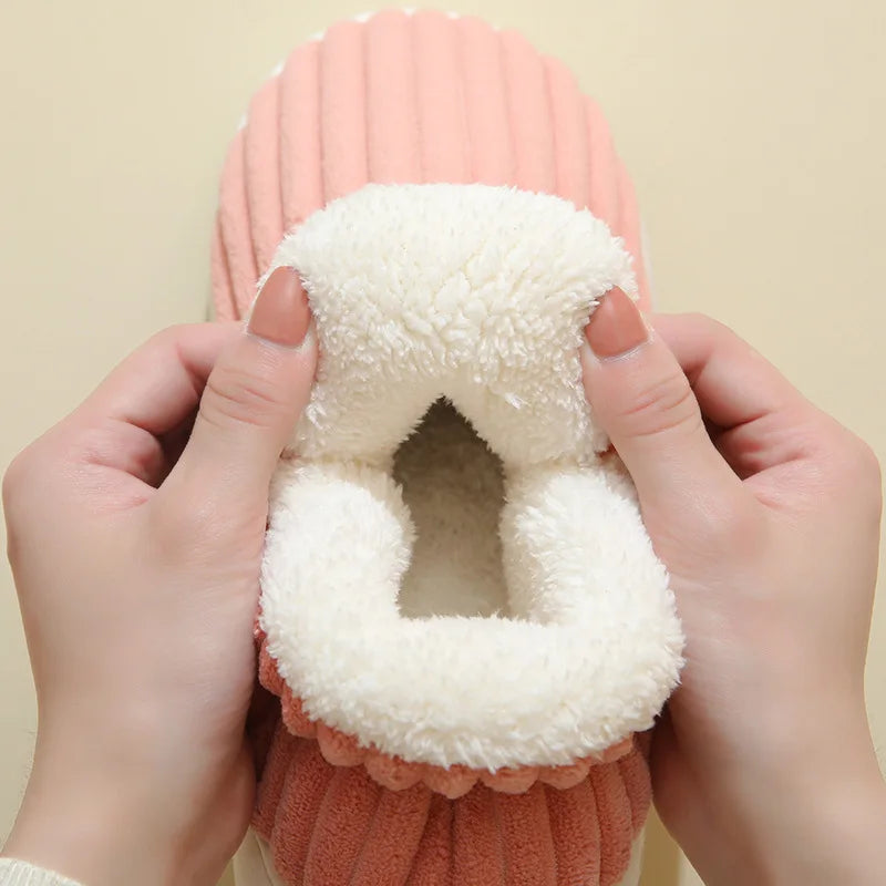 Litfun New Fur Slippers For Women Men Winter Furry Fashion Warm Ankles Plush Cozy Slides For Home Indoor Soft Sole Cotton Shoes
