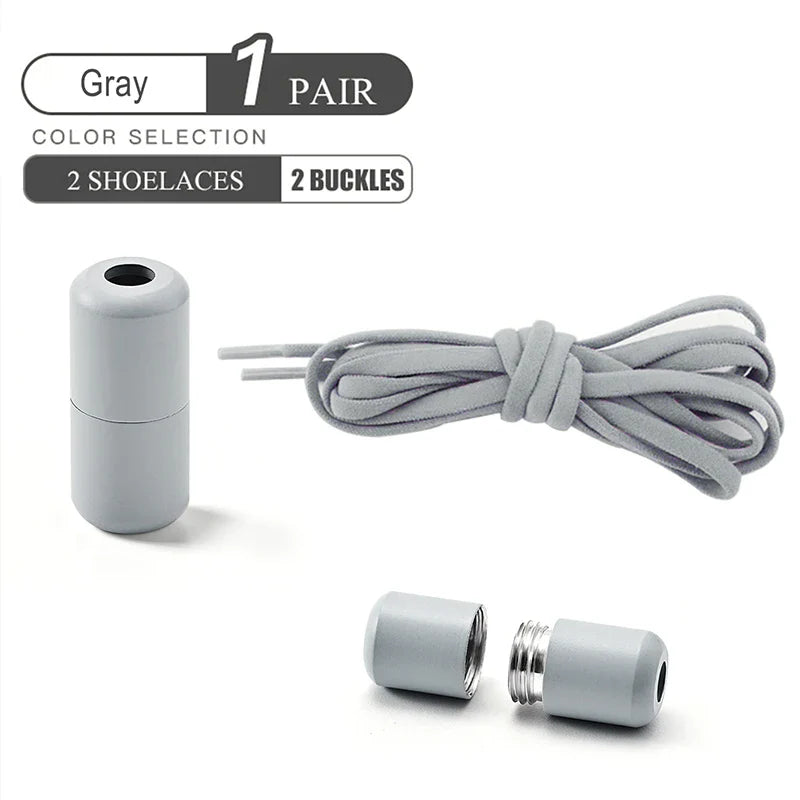Elastic No Tie Shoelaces Semicircle Shoe Laces For Kids and Adult Sneakers Shoelace Quick Lazy Metal Lock Laces Shoe Strings