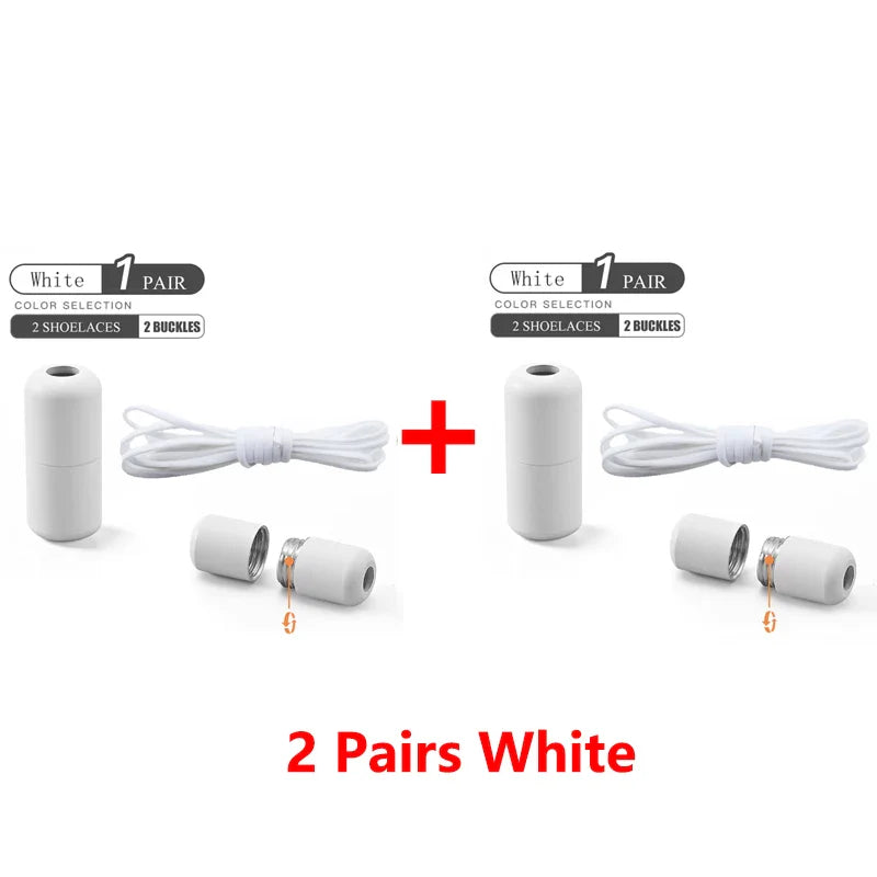 Elastic No Tie Shoelaces Semicircle Shoe Laces For Kids and Adult Sneakers Shoelace Quick Lazy Metal Lock Laces Shoe Strings