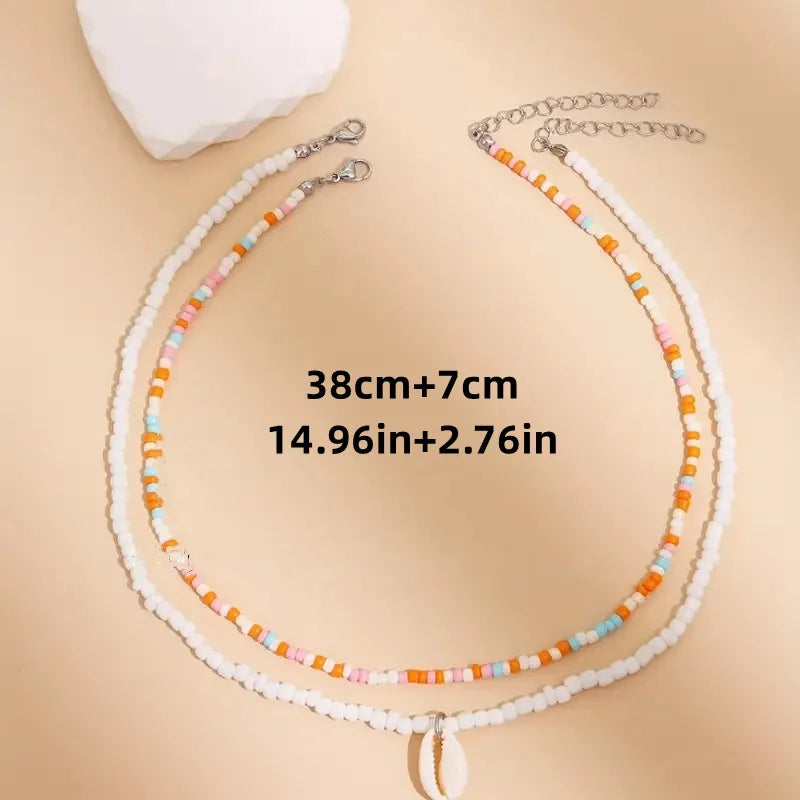 Tidepool Starfish Necklace - Surf & Beach Boho Jewelry Starfish Turtle Beaded Choker Necklaces, Adjustable Necklaces, Ocean Gift