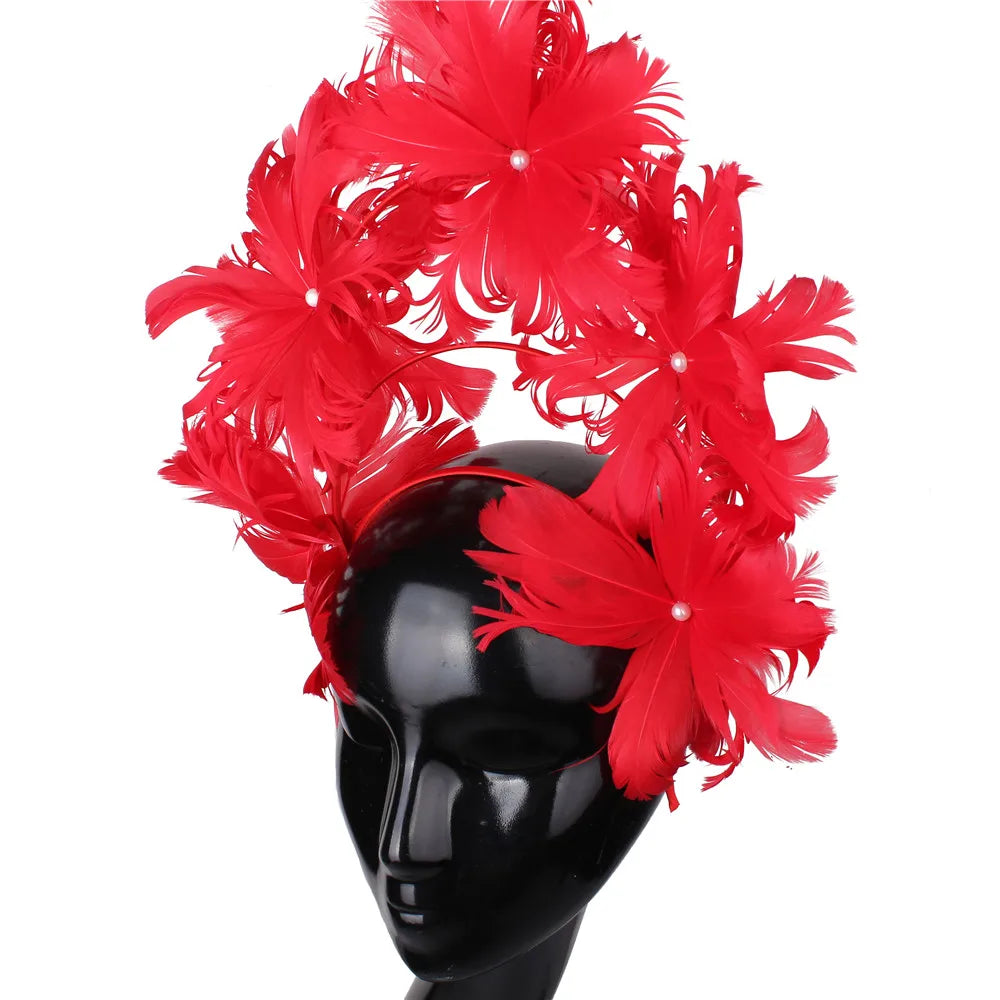 Elegant Women Wedding Hair Fascinator Accessories Headband Bridal Party Show