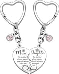 2 Pcs Mother Daughter Heart Matching Keyring Necklace Set Gifts For Mum Mothers Day Daughter Birthday Presents From Daughter