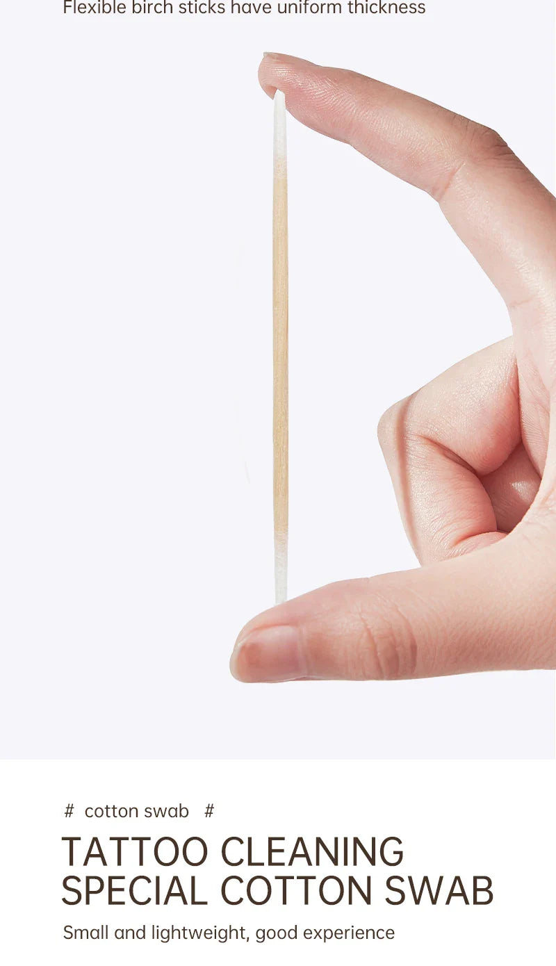 100/300 Pcs Disposable Ultra-small Cotton Swab Brush Lint Free Micro Wood Makeup Brushes Eyelash Extension Glue Removing Tools