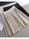 Ezsskj Autumn winter a-line thick short SWEATER Skirt Women  good quality cute pleated mini skirt female elegant  knit skirt