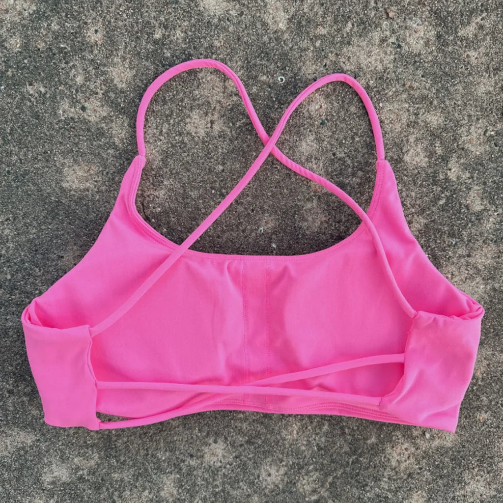 Solid Color Underwear Cross-back Women Fitness Bra Yoga Vest Gym Sport Top Hollow back Push With Chest Pad Four shoulder straps