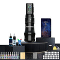 Tattoo Kit POSEIDON Tattoo Pen Kit For Permanent Makeup Tattoo Machine Kit Black Wireless Tattoo Power Supply Tattoo Gun Kit