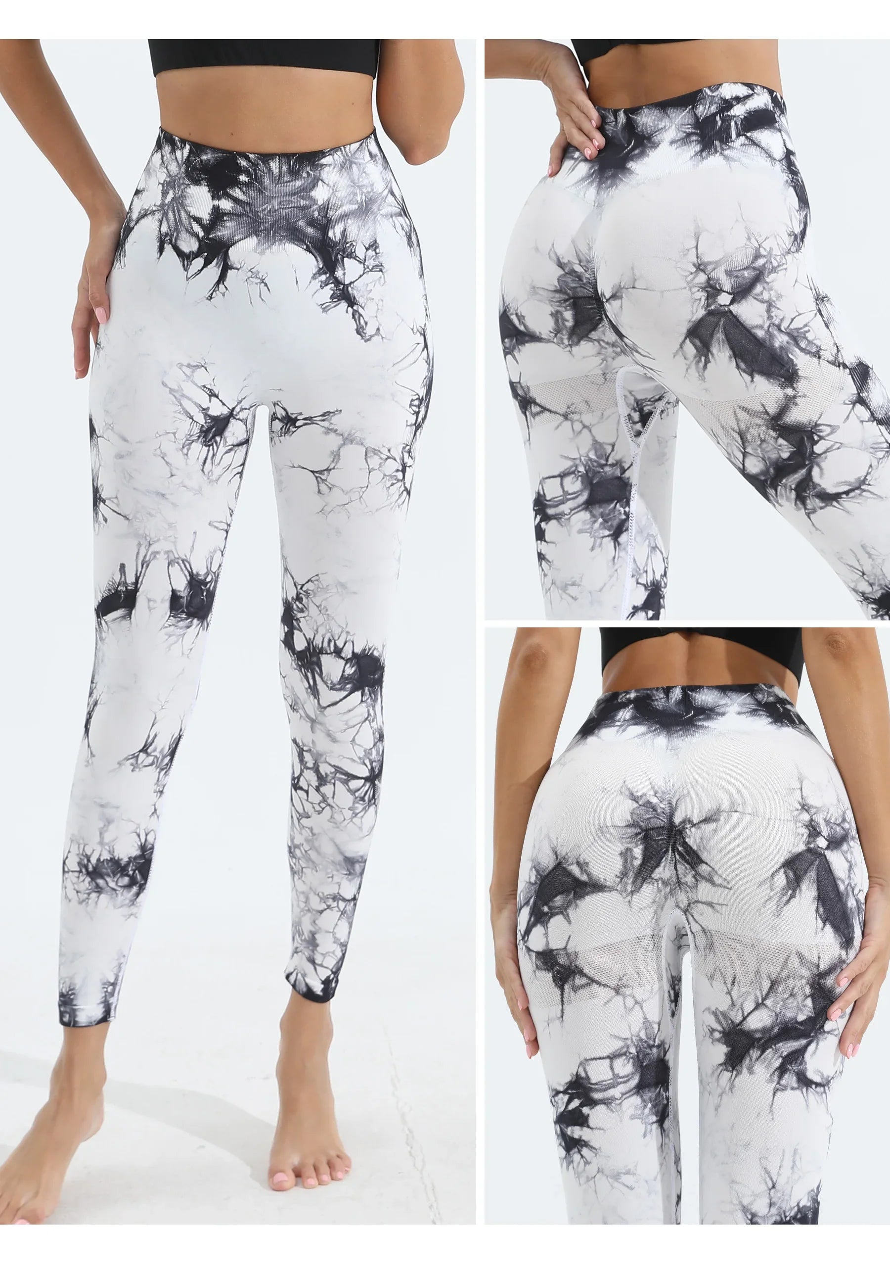 Women's Tie Dye Seamless Yoga Leggings High Waist Scrunch Butt Lifting Tights Soft&Stretchy Workout Skinny Pants