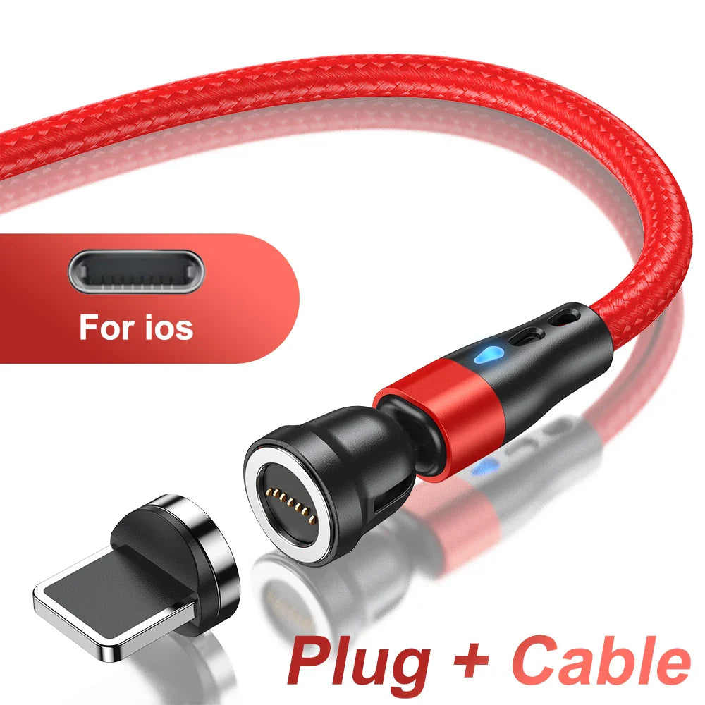 AUFU 5A Magnetic Type C Cable For Samsung S21 Huawei P30 Magnet Fast Charging Charger Wire for iPhone Xiaomi Micro USB Data Cord