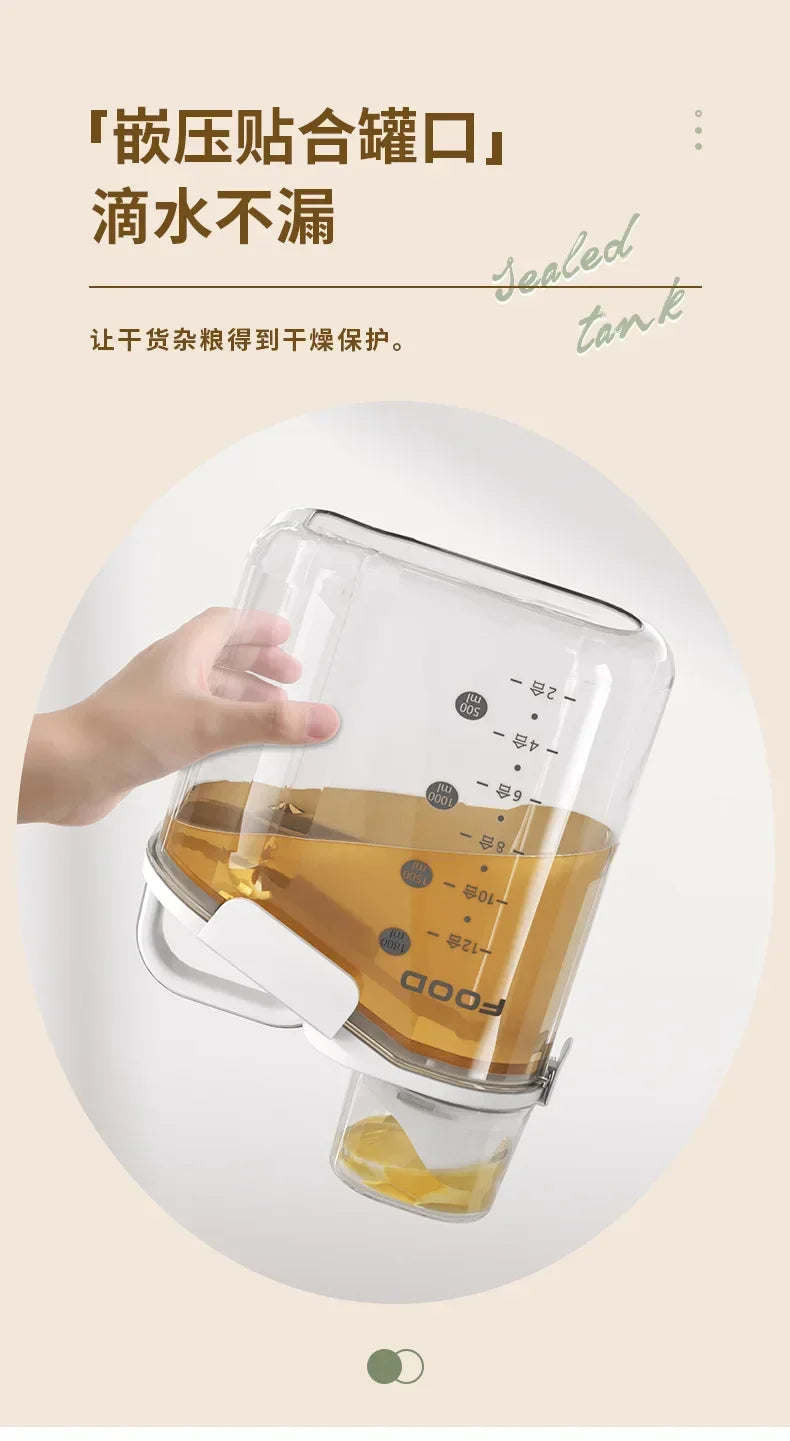 Airtight Food Storage Container – Moisture-Proof Kitchen Jar for Grains, Snacks & Pet Food – Transparent BPA-Free Dispenser (1600ml–2800ml)