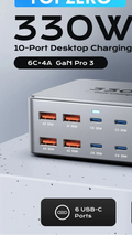 330W USB C GaN Charger 100W PD3.0 PPS QC3.0 Multiport Fast Charging Station For Laptop iPhone 15 16 Samsung Macbook Pro Tablet