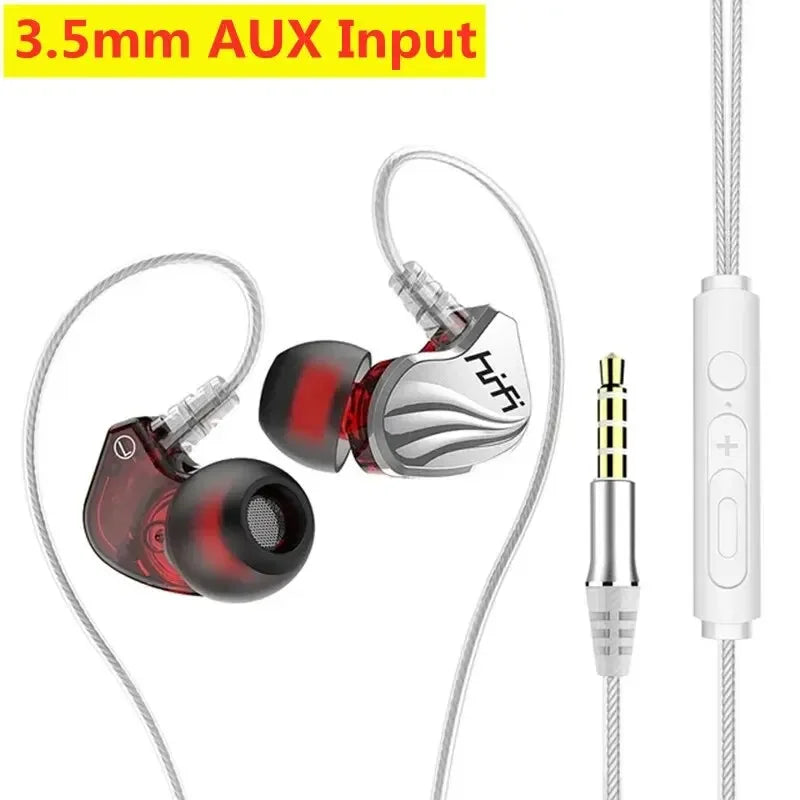 HIFI 6D Surround Bass In-Ear Wired Headphones 3.5mm Type C Earphone Sports Waterproof Gaming Headset Handfree Earbuds with Mic