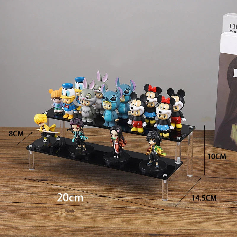 Acrylic Riser Display Stand Perfume Organizer Shelves for Amiibo Funko Figures Toys Cupcake Desserts Collection Cosmetic Jewelry