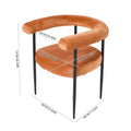 Modern Velvet Dining Chairs – Set of 2 Orange Upholstered Seats with Black Metal Legs, Contemporary Home & Dining Room Furniture