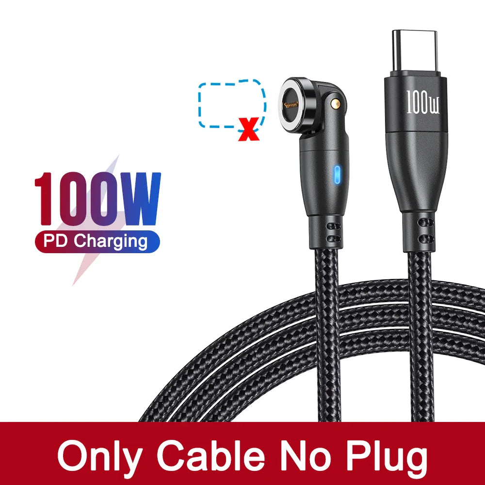 AUFU 100W Magnetic USB Type C Cable 5A Fast Charging Micro Type C Cable For Macbook Samsung for iPhone Magnet Charger Wire Cord