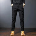 Men’s Slim Straight Stretch Twill Trousers – Smart Casual Cotton Pants