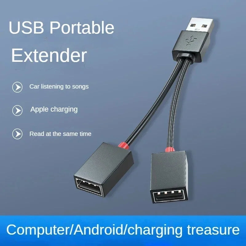 1 in 2 Out USB HUB Car Usb Splitter Cable Multifunction Adapter Cord Charging Cable for Iphone Android Smart Phone for Xiaomi
