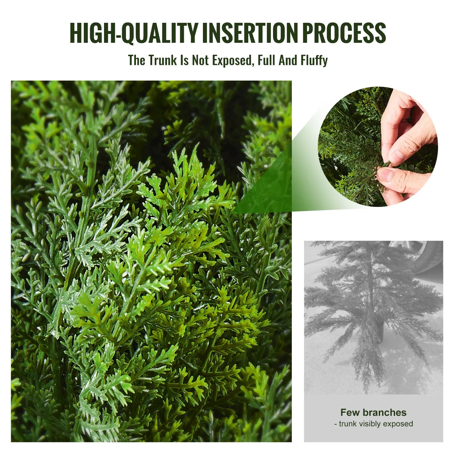 VEVOR Artificial Cedar Topiary Tree Evergreen Fake Pine Cypress Trees Plant Artificial Greenery Set for Home Decor IndoorOutdoor