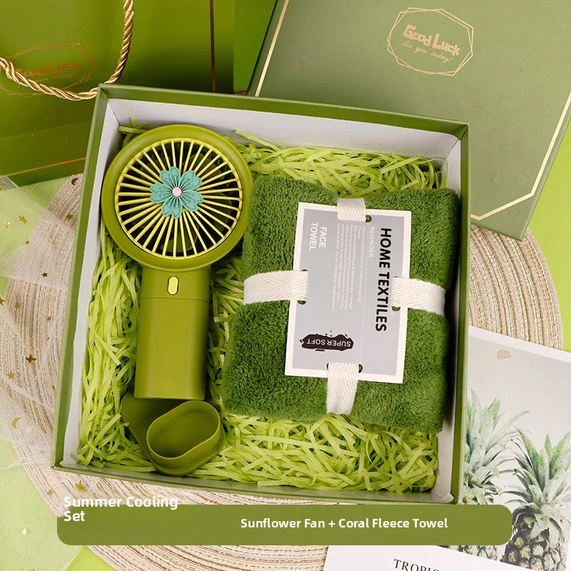 Busin Opening Ceremony Creative Gift Cup Umbrella Towel Set High-End Sensation