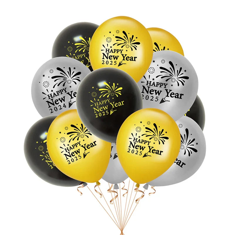 2025 Crown Number Foil Balloons Happy New Year Eve Party Decoration Photo Booth Props Supplies Christmas Home Decor Navidad 2024