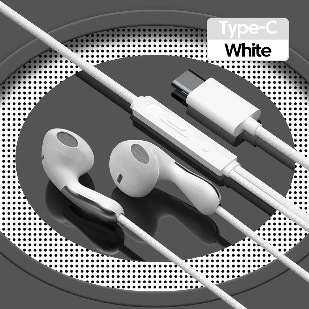 For Samsung Headphones HiFi Bass Stereo Volume Control With Mic Type C 3.5mm Eadphones For Galaxy S24 S23 S22 S21 Ultra Note 20