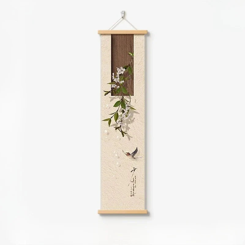 Zen Japanese Wall Hanging Tapestry – Vertical Canvas Art Decor